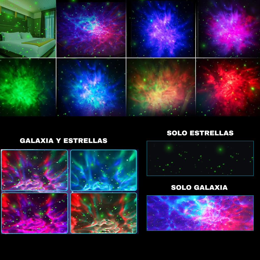 Proyector de estrellas y galaxia - incluye temporizador y control remoto
